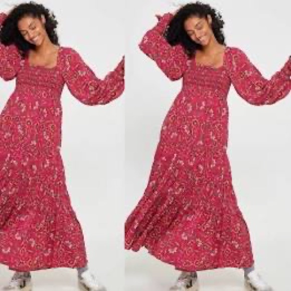 Free People Sweet Escape Maxi Dress Pink Floral - Picture 2 of 4